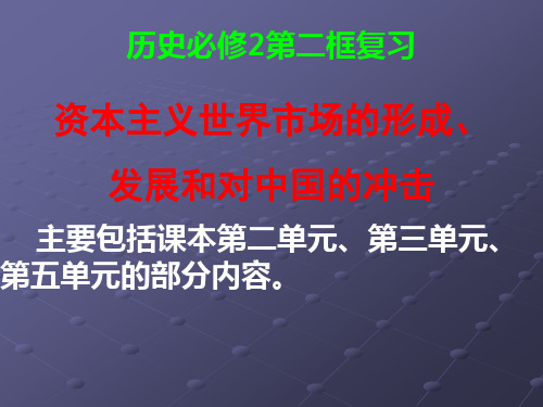 资本主义世界市场的形成、发展和对中国的冲击