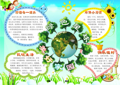绿色星球美丽家园保护环境A3小报模板