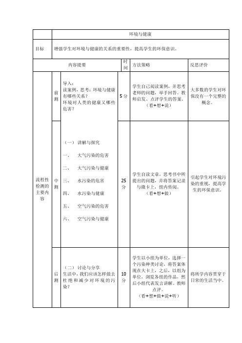 《环境与健康》教案