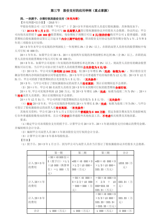【会计知识点】股份支付的应用举例