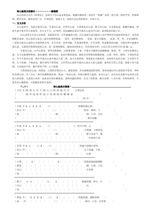 泻心汤类方的探讨-------陈瑞春