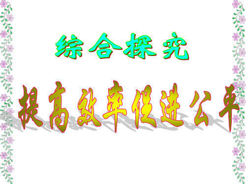 说课   高一政治提高效率 促进公平PPT课件