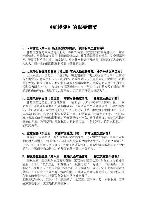 红楼梦经典章节梗概