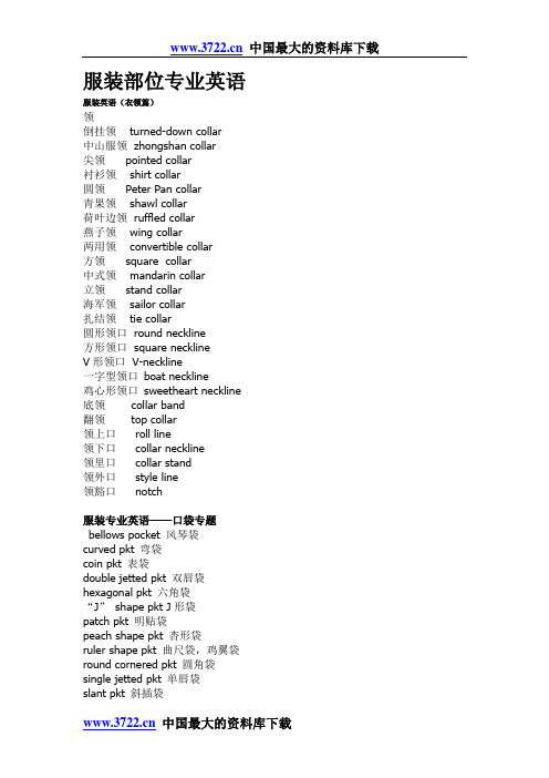服装部位专业英语15