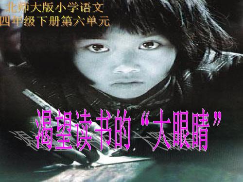 (北师大版)四年级语文课件_渴望读书的“大眼睛”PPT、优质教学课件