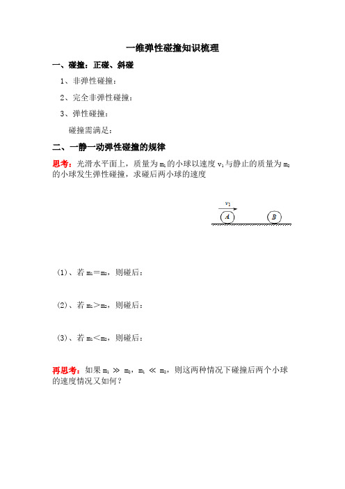 第3节科学探究——一维弹性碰撞