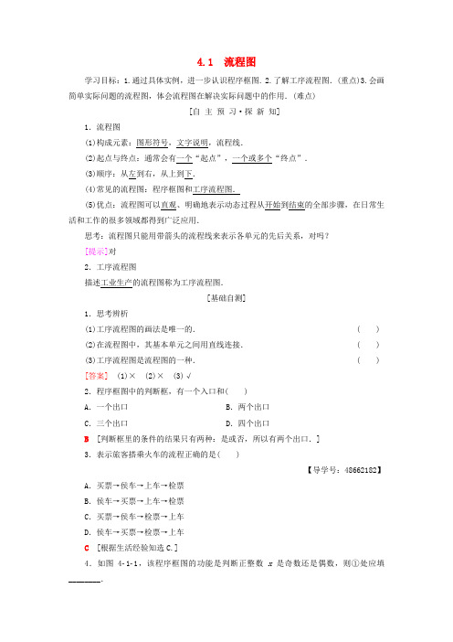 2018年秋高中数学 第4章 框图 4.1 流程图学案 新人教A版选修1-2