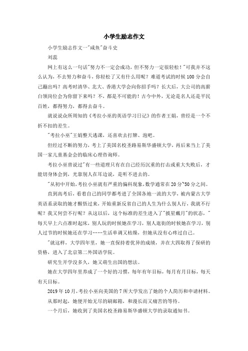最新-小学生励志作文 精品
