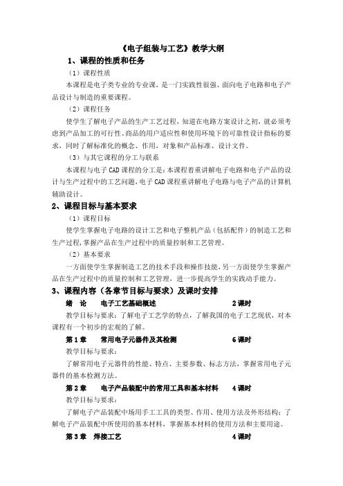 《电子组装与工艺》教学大纲.