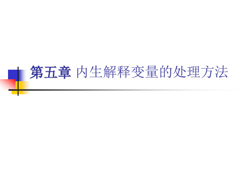 第五章内生解释变量的处理