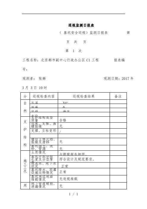 安全巡视日报表