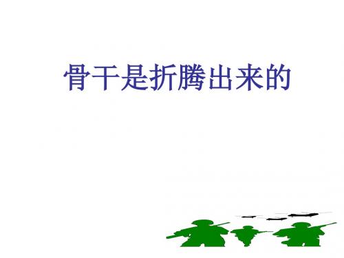 骨干是折腾出来的