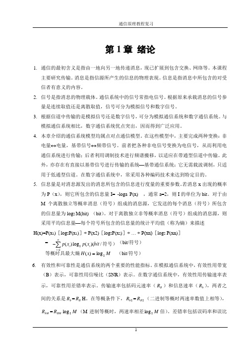 通信原理复习大纲