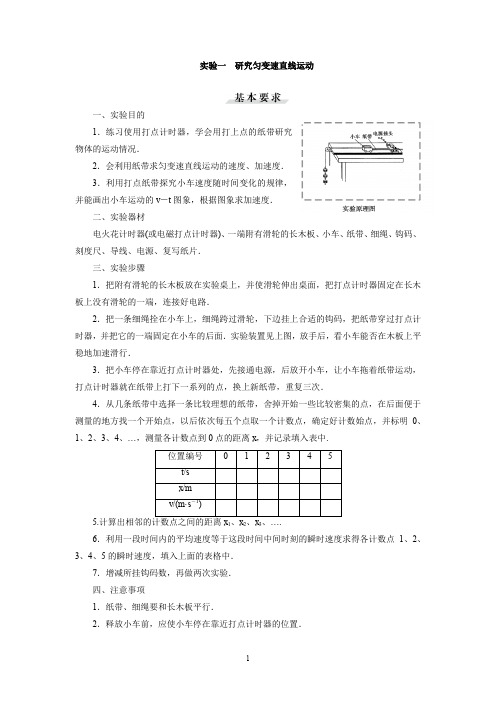 2020高中物理必修内容物理实验总结完整版