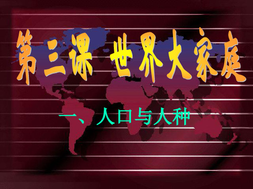 世界大家庭.人口与人种分析