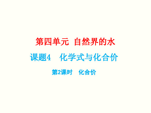 人教版九年级化学《化学式与化合价》公开课课件1