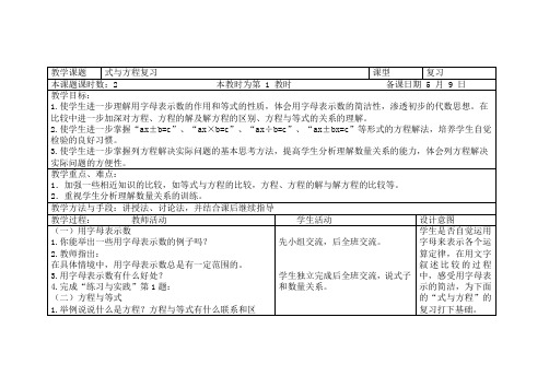 式与方程复习