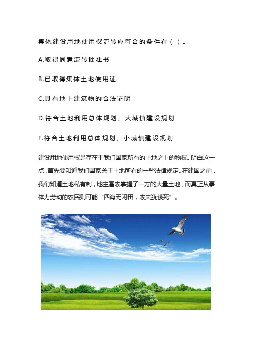 设立建设用地使用权应当符合什么要求