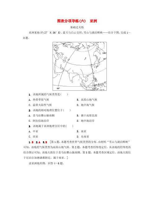 2018版高考地理大一轮复习 第3部分 世界地理 第2章 世界地理分区和主要国家 第1讲 图表分项导练(六)亚洲