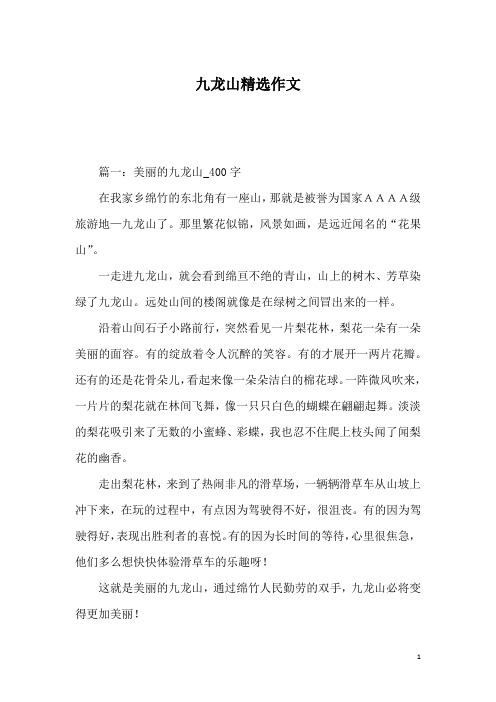 九龙山精选作文
