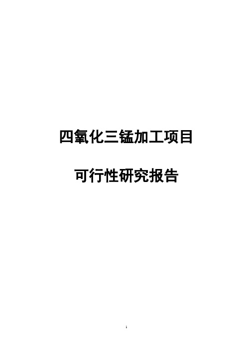 四氧化三锰加工项目可行性研究报告