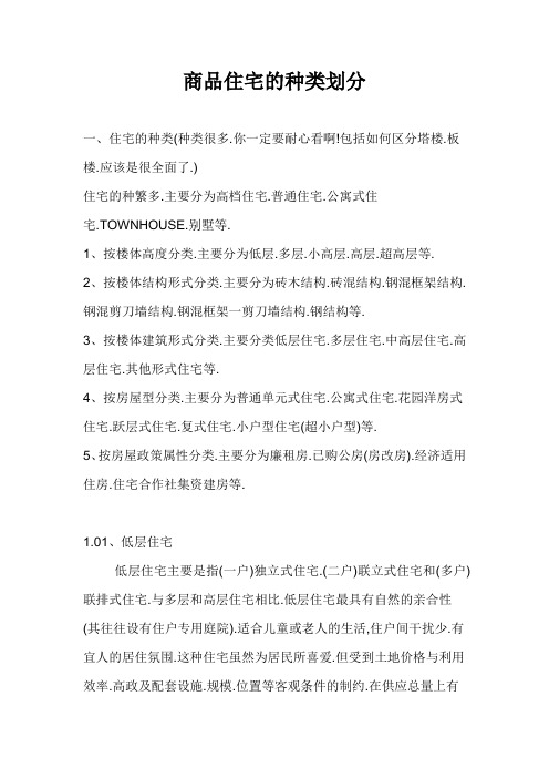 商品住宅的种类划分 2