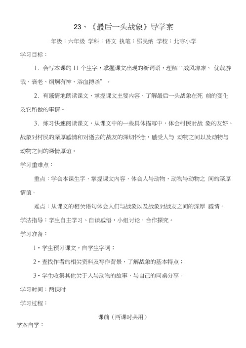 《最后一头战象》导学案.doc