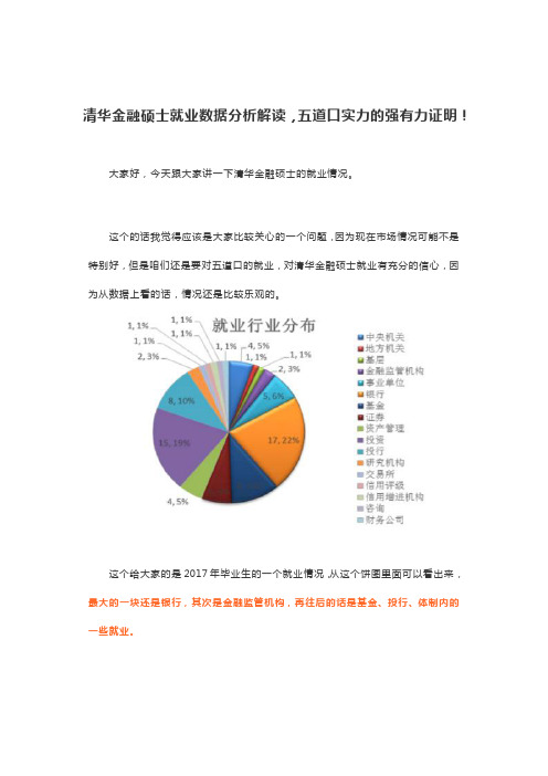 清华金融硕士就业数据分析解读,五道口实力的强有力证明!