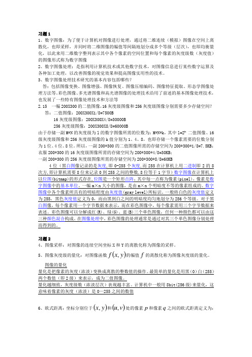 数字图像备考