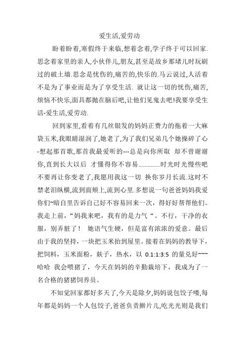 爱生活 爱劳动