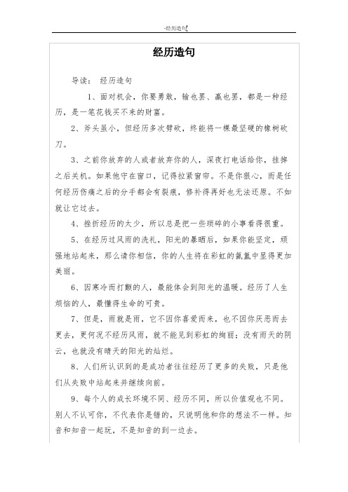 经历造句