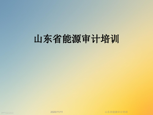 山东省能源审计培训