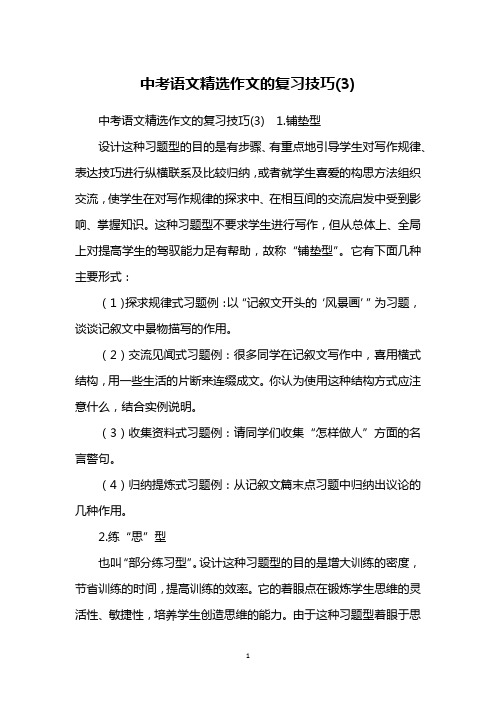 中考语文精选作文的复习技巧(3)