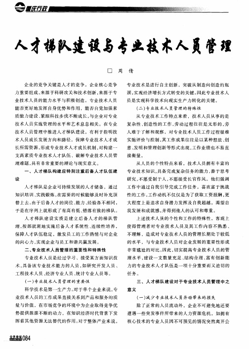 人才梯队建设与专业技术人员管