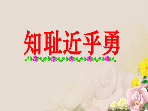 知耻近乎勇ppt优秀课件 苏教版