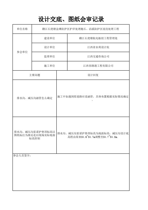 设计交底、图纸会审记录