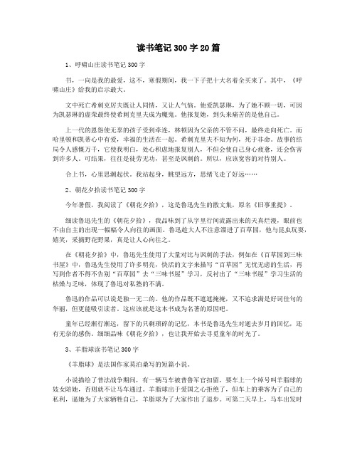 读书笔记300字20篇