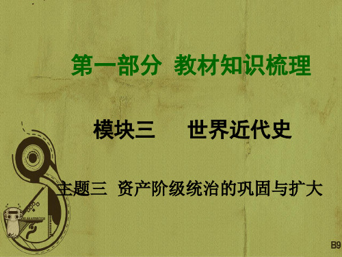 北师大版2018中考历史总复习 第一部分 知识梳理 模块三 世界近代史 主题三 资产阶级统治的巩固与扩大课件