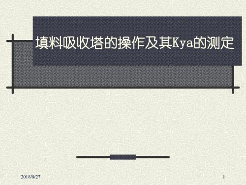 填料吸收塔的操作及其Kya的测定(精)