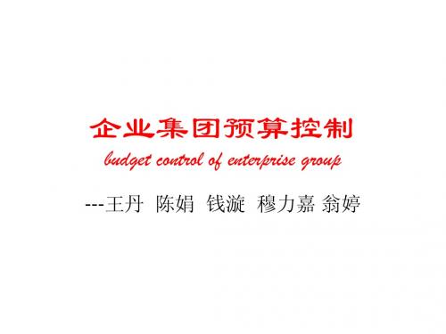 企业集团预算控制