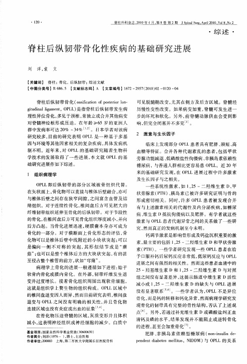 脊柱后纵韧带骨化性疾病的基础研究进展