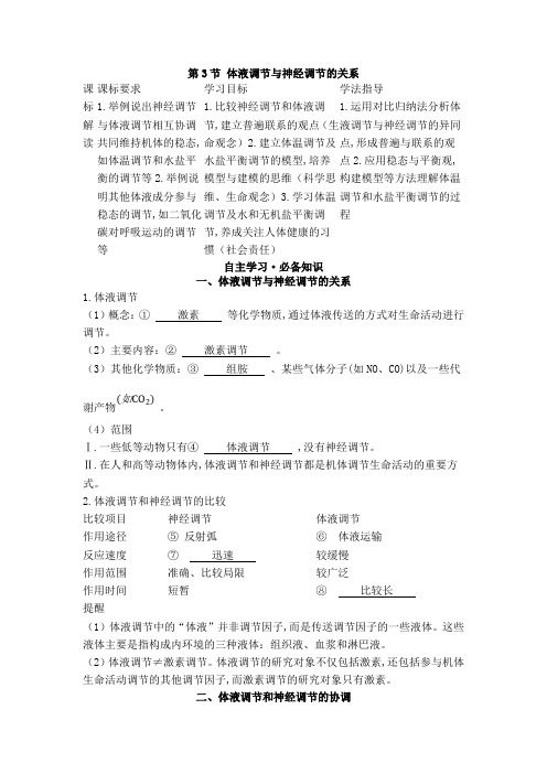 22人教版高中生物新教材选择性必修1--第3节 体液调节与神经调节的关系