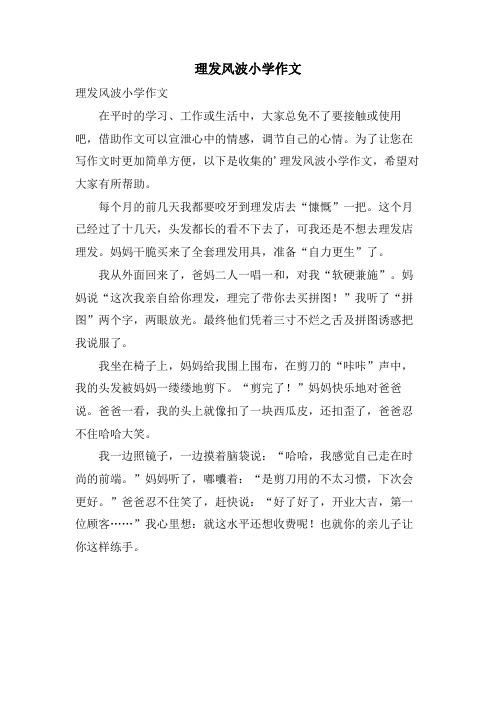 理发风波小学作文
