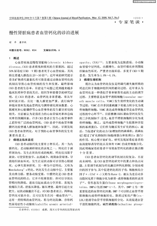 慢性肾脏病患者血管钙化的诊治进展