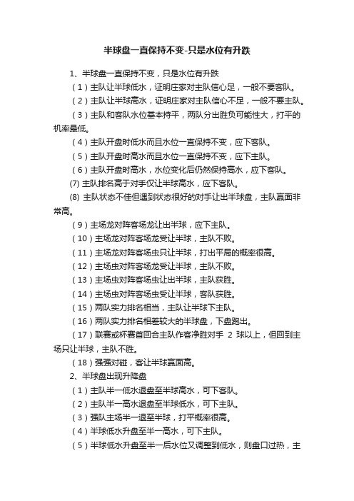 半球盘一直保持不变-只是水位有升跌