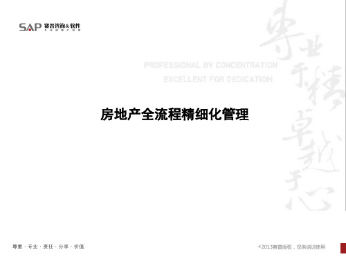 房地产全流程精细化管理-赛普2013年经典培训资料