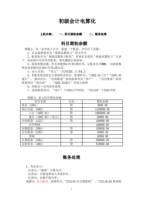 初级会计电算化
