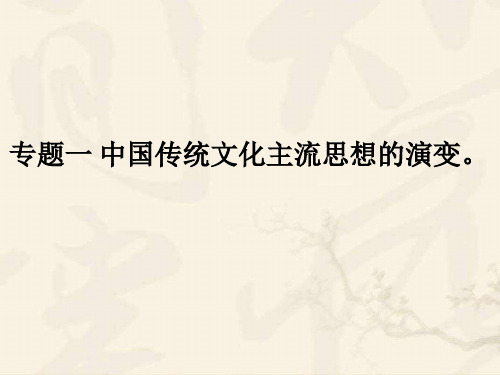 人民版高中历史必修三专题一中国传统文化主流思想的演变复习课件(共22张ppt)