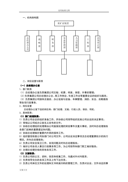 集团组织结构框架