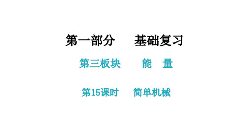 2021年中考广东专用物理知识考点梳理第15课时   简单机械